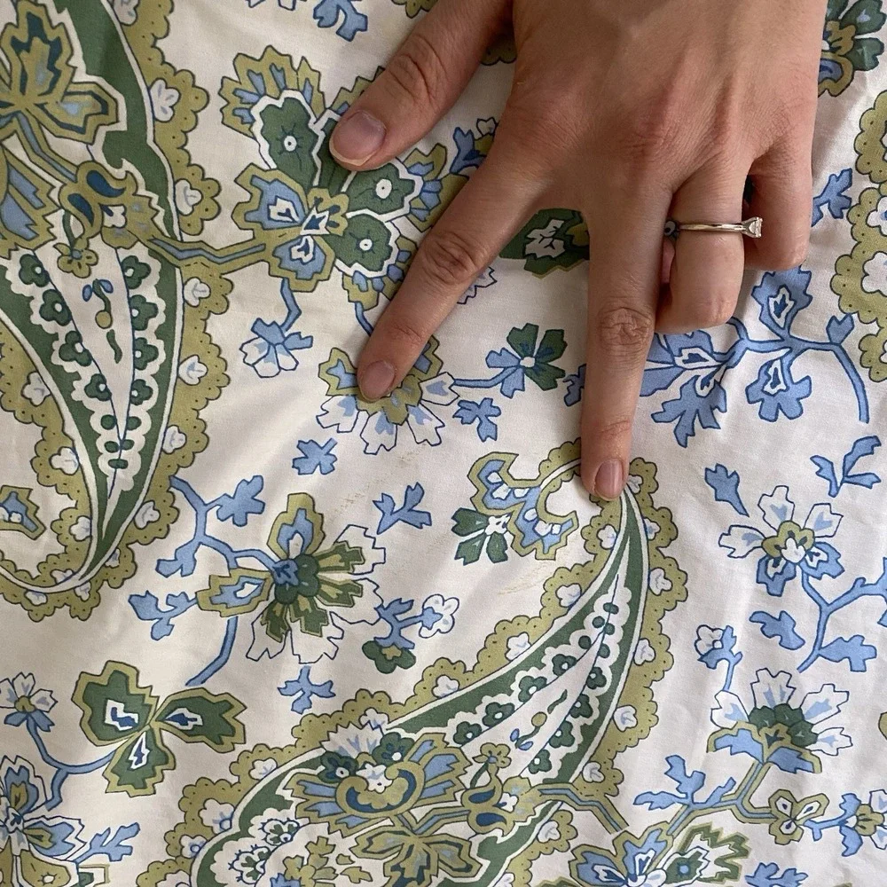 Ralph Lauren Paisley Striped Reversible King Size Comforter, 2 Shams & Bedskirt